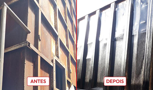 Antes e depois - Estruturas Metálicas